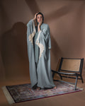 Dewdrop Abaya in grey-green crepe