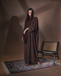 Cocoa Petals Abaya in brown crepe